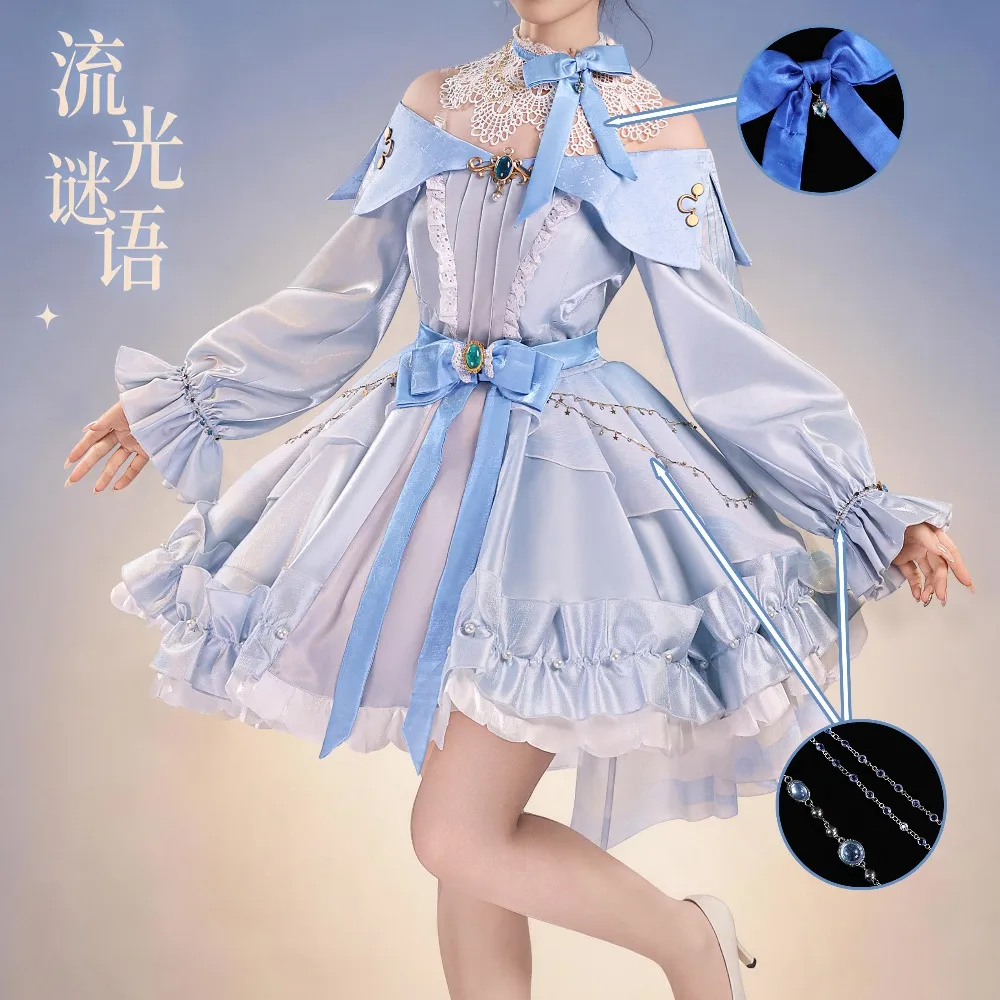 

Wuthering Waves Phoebe Same Style Cosplay Costume Exquisite Blue Dress Adult Women Halloween Carnival Party Performance Wear