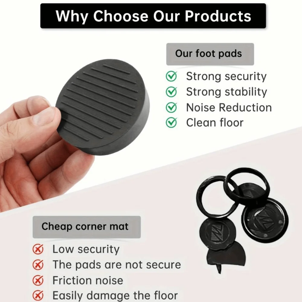

Rubber Material Furniture Coasters Round Shape Wear-Resistant Chair Feet Stoppers Protective Scratch-Proof Anti-Slip Grippers