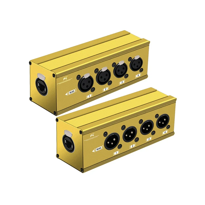 AT41 4 Saluran Multi Jaringan 3Pin XLR Ke Ethercon RJ45 Cat5 Ethernet Extender untuk Studio Rekaman Audio Panggung Langsung