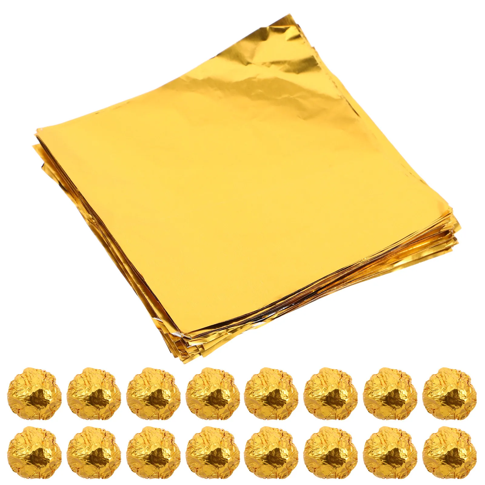 100Pcs Chocolate Aluminum Foil Packaging Paper Square Candy Wrappers Freshness Seal for Homemade Chocolates Party Wedding Candy