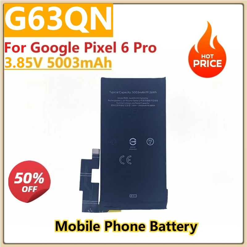 New Replacementery Mobile Phone Battery GMSB3 GLU7G G63QN 3.85 5003mAh For Google Pixel 6 6A 6 Pro