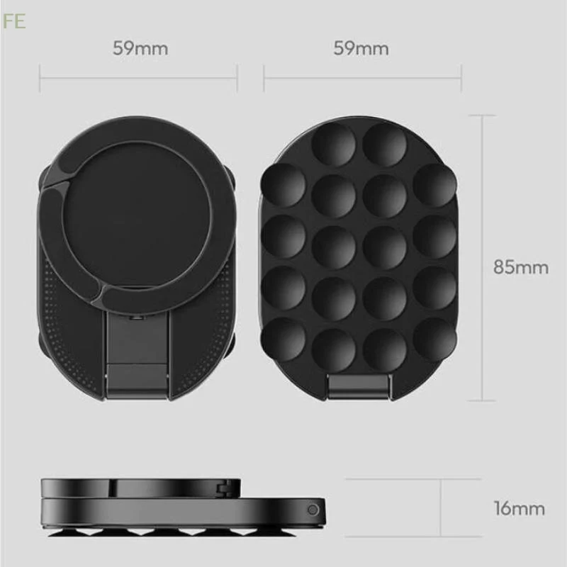 [F] 1Pcs Foldable Rotatable 3 In 1 Mini Suction Cup Magnetic Car Phone Holder Vacuum Adsorption Super Stable Car Accessories