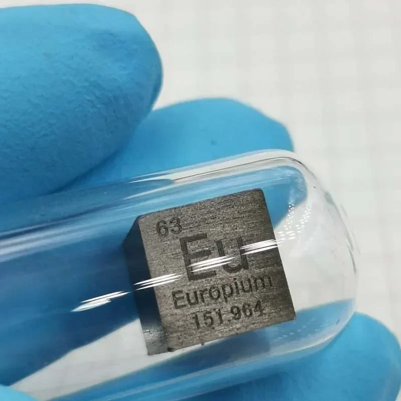 10mm Europium Eu Cubic Periodic Table Cube 99.9% Pure Europium Cubic Metal Gift Rare Metal Europium Element Block Hot Sales