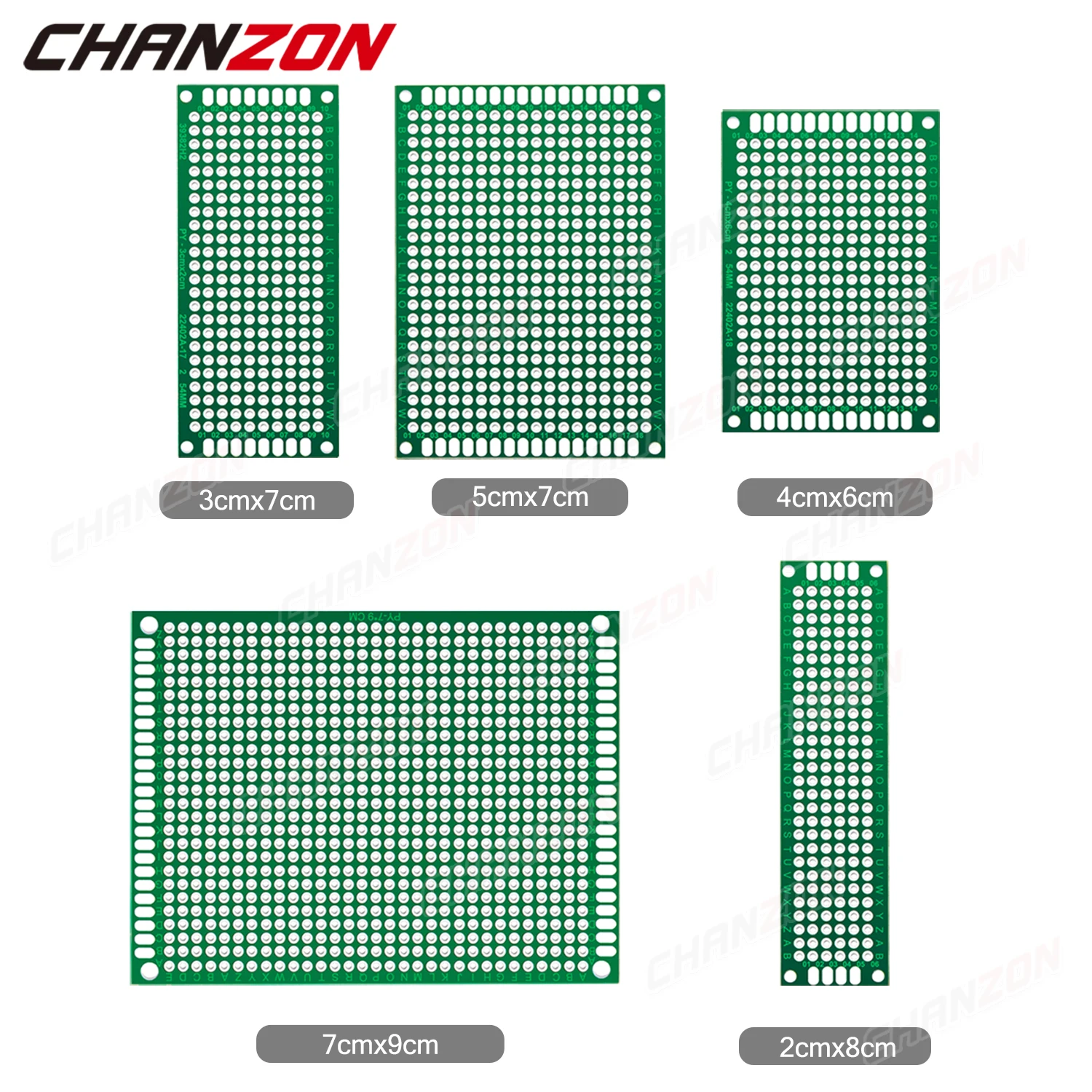 34 Pcs ( 2X8 3X7 4X6 5X7 7x9 cm ) Double Sided Printed Prototype Circuit PCB Board Tinned Kit FR4 Universal Perfboard for DIY