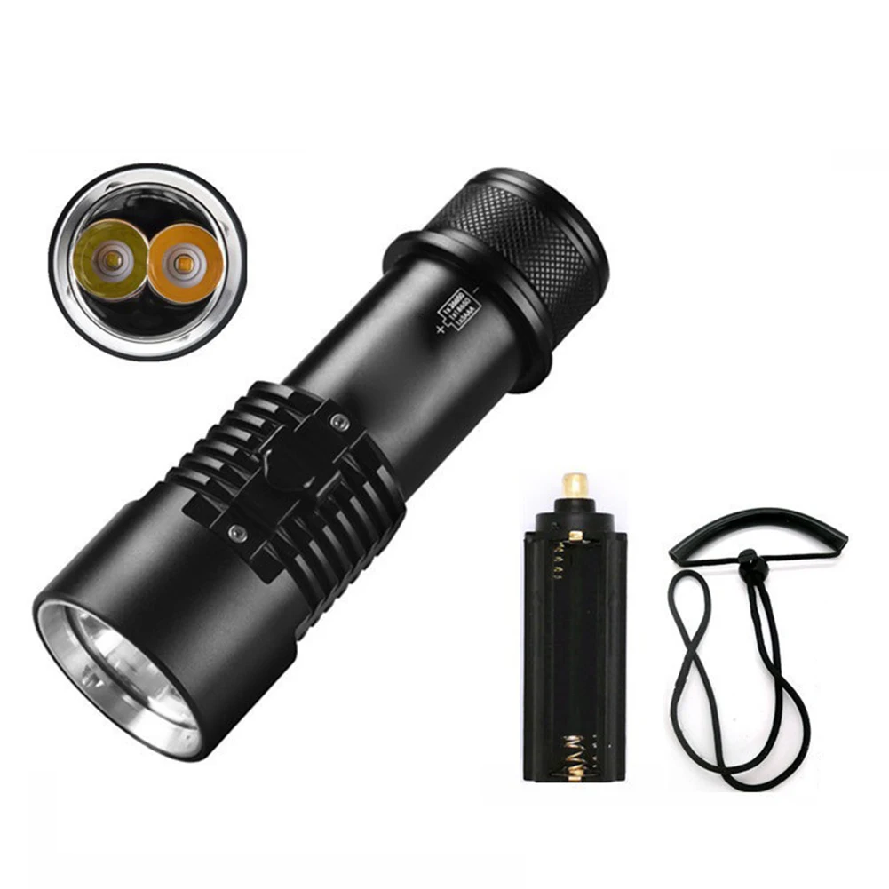 Waterproof Underwater Diving Flashlight 5000 Lumens IP68 with Magnetic Control Switch 4 Modes for Swimming and Fishing
