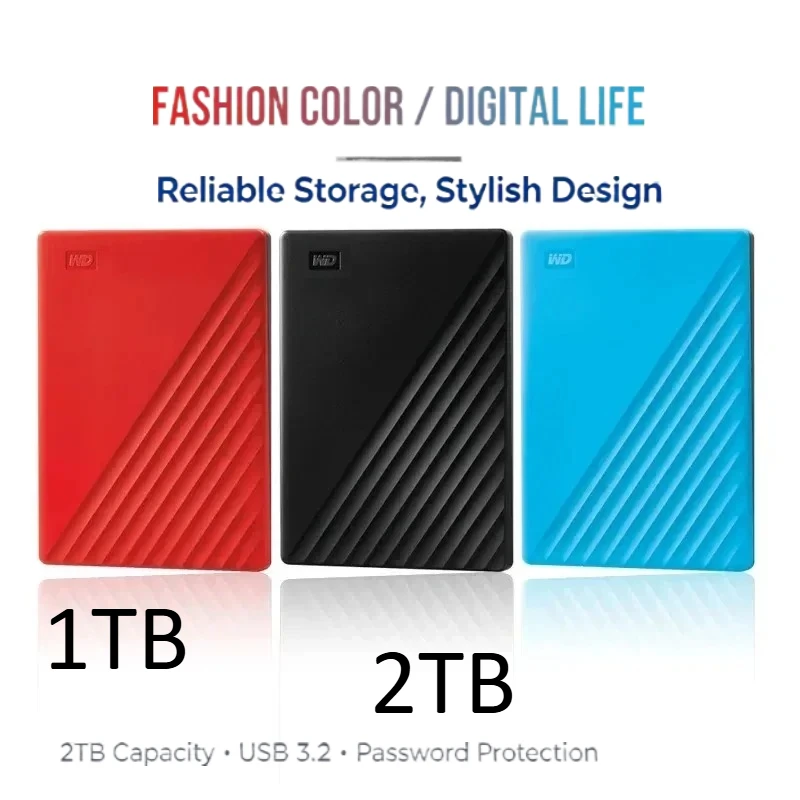 

New For Western Digital 2TB 1TB Elements External Hard Drive USB 3.0 2.5" Portable External HDD Hard Disk For Desktop PC Laptop