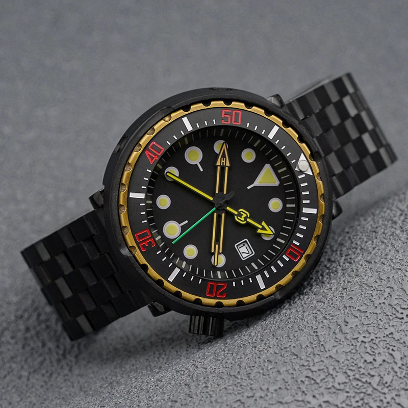 Reloj mecánico automático de buceo para hombre, caja NH35 de 28,5mm, esfera de atún enlatado, luminoso, resistente al agua 30ATM, movimiento NH35 NH36