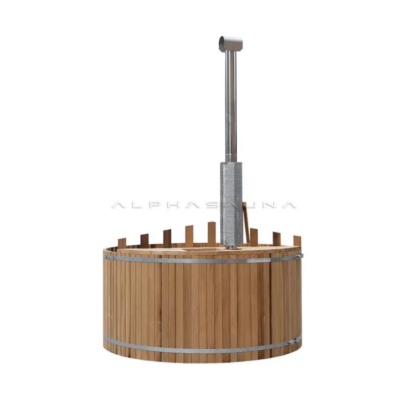 Red Cedar Wooden Luxury Hot Tub Wood Fired Outdoor Hot Tub Wood Fire Hot Tub Heater Coil