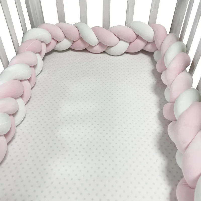 Babybedje Protector Bed Gevlochten Knoop Kussen voor Baby Kids 3 Aanden Peuter Babybed Bumpers In De Wieg Pasgeboren 1 M/2 M/3 M/4 M