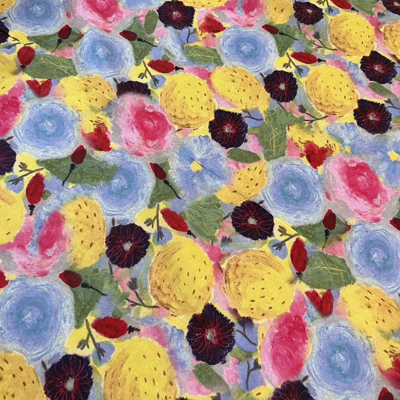 1 meter 100% Mulberry Silk 14 momme Crepe Silk Fabric Colorful Circles Printed 138cm 54