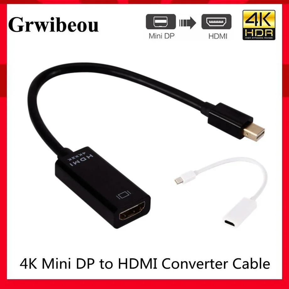 

Mini Displayport To HDMI-compatible Adapter Cable 4K Mini DP Male to Female HDMI Converter For HD TV Projector Computer MacBook