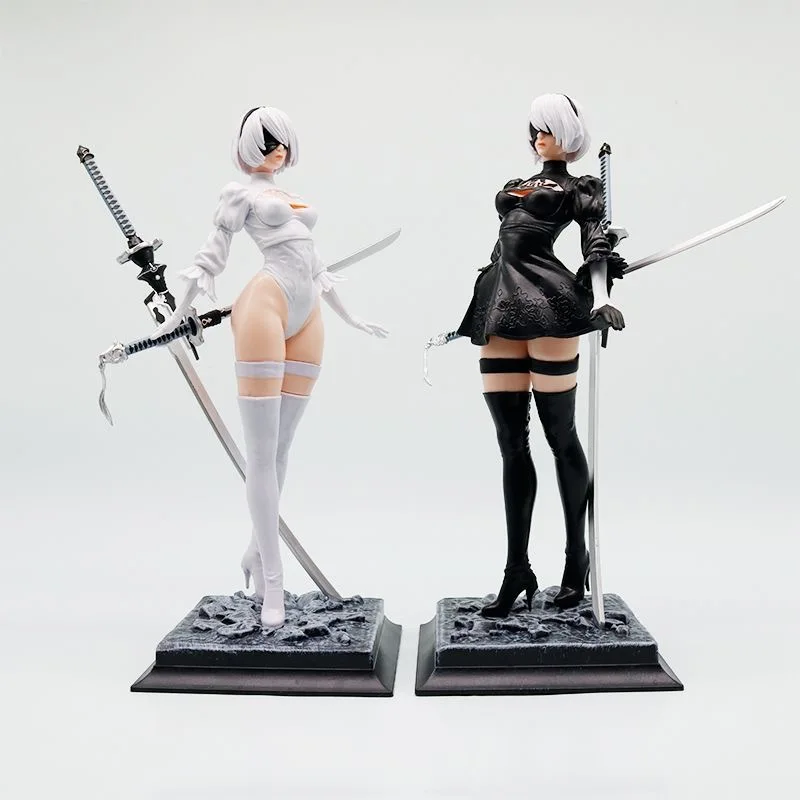 New In Nier Automata 2b Anime Girl Gk Figure Sculpture High Slit Battle Suit Collectible Statue Desktop Decoration Toys Gift view 5