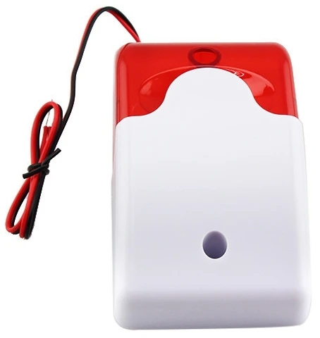 DC12V Red Strobe Siren Indoor Outdoor Wired Sound 110dB Volume adjustment with Flash Light alarm systen