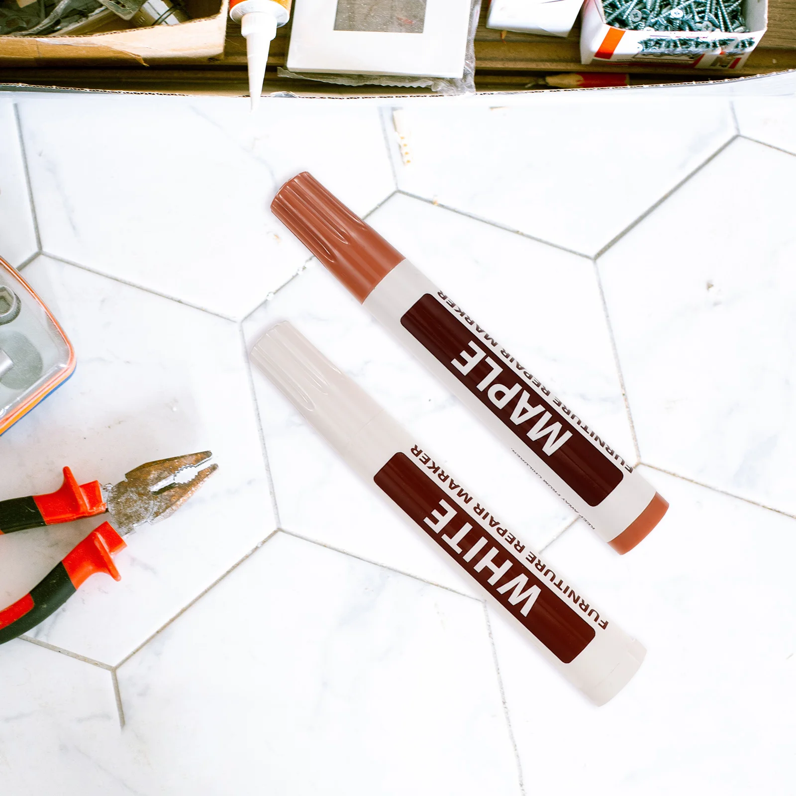 8pcs Furniture Pen Set Wood Scratch Repair Markers For Home Use Touch-Up Paint Pens For Wood Floor Metal Glass Stone Plastic