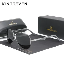 KINGSEVEN Brand Men's Polarized Sunglasses Aluminum Temples Aviator Sun Glasses For Men UV400 Anti-Glare Fishing Driving Eyewear
