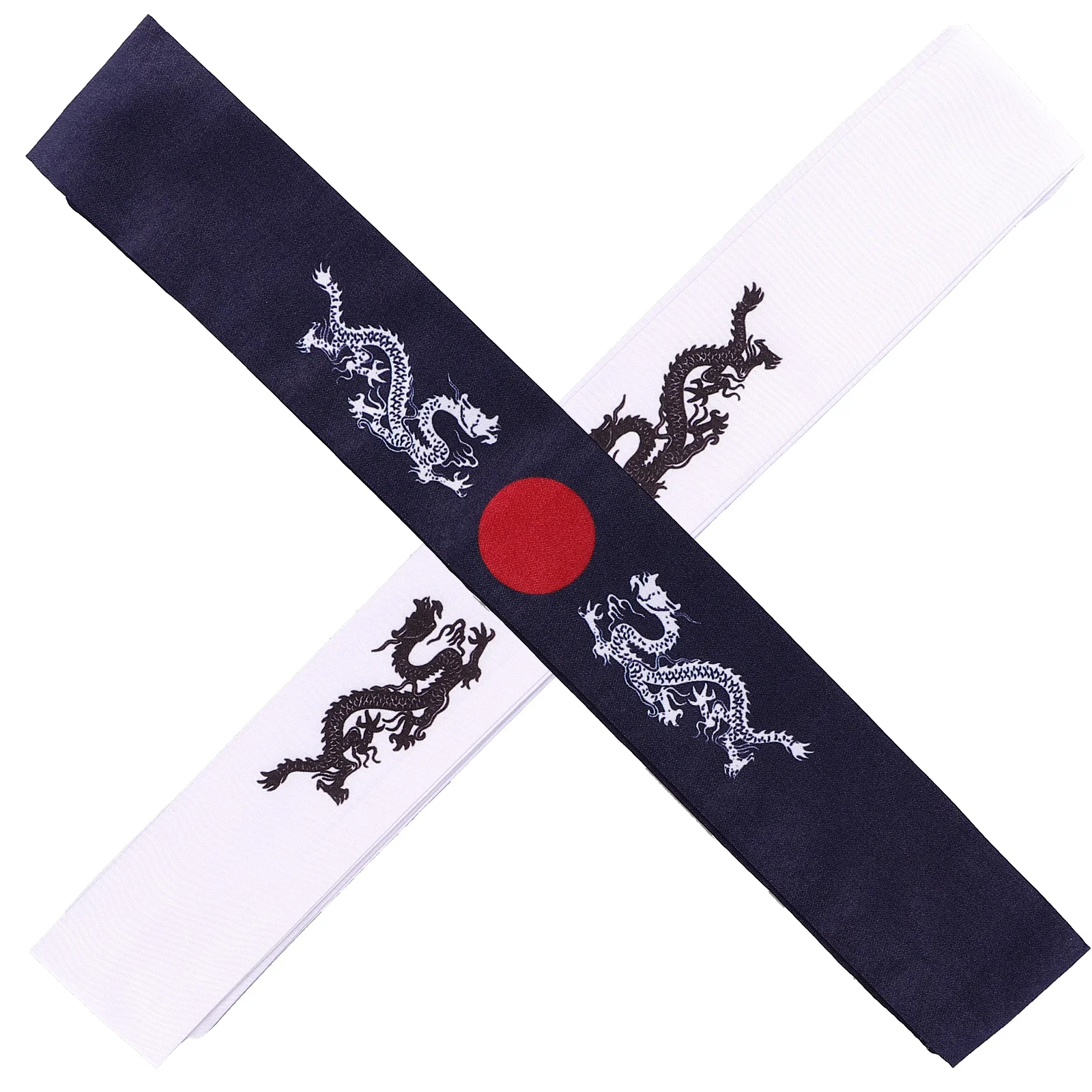 

2pcs Dragon Headscarf White Blue Japanese Headband for Karate Chef Kitchen Cosplay Sweat Absorb Cool Comfortable