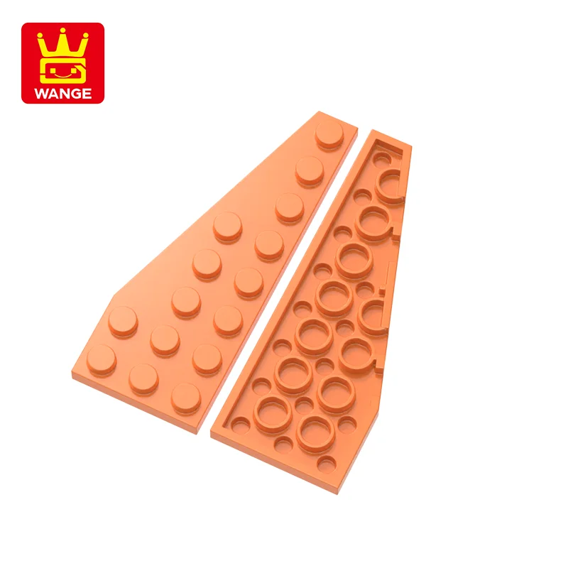 Wange 40 unids/lote 50305 8x3 placa de cuña izquierda bloques de construcción Moc accesorios clásicos compatibles con ladrillos juguetes caja de regalo para niños