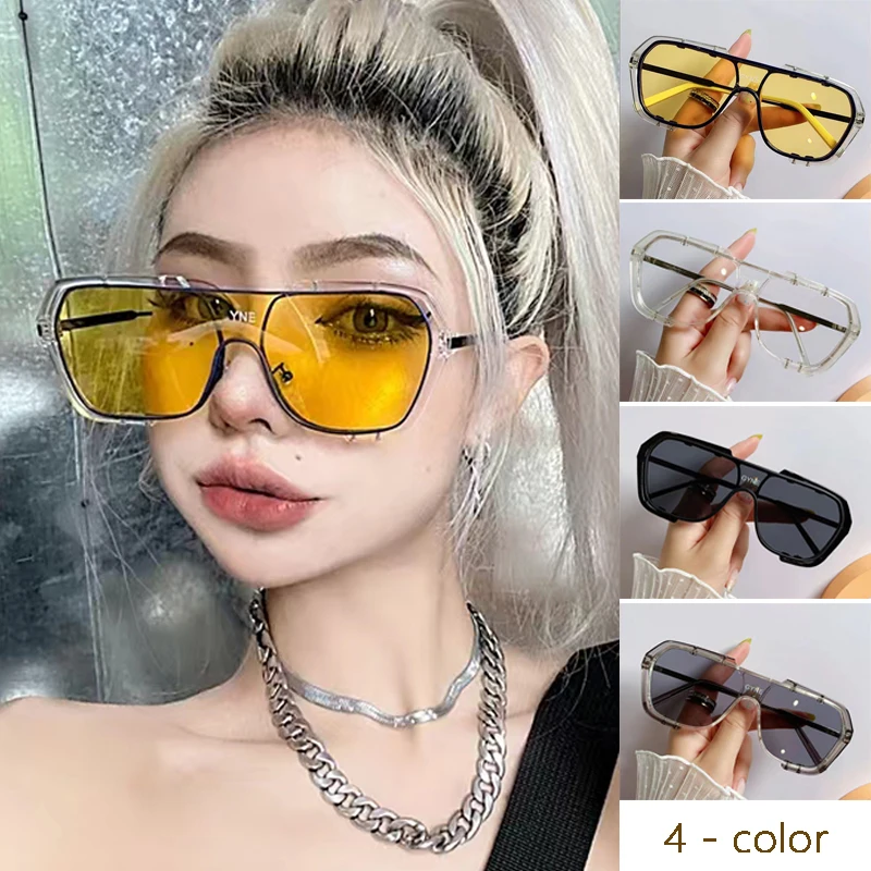 

Vintage Square Steampunk Sunglasses Men Women Tide-connected Large Frame Luxury Brand Designer High Quality Pc Frame Sun Glasses