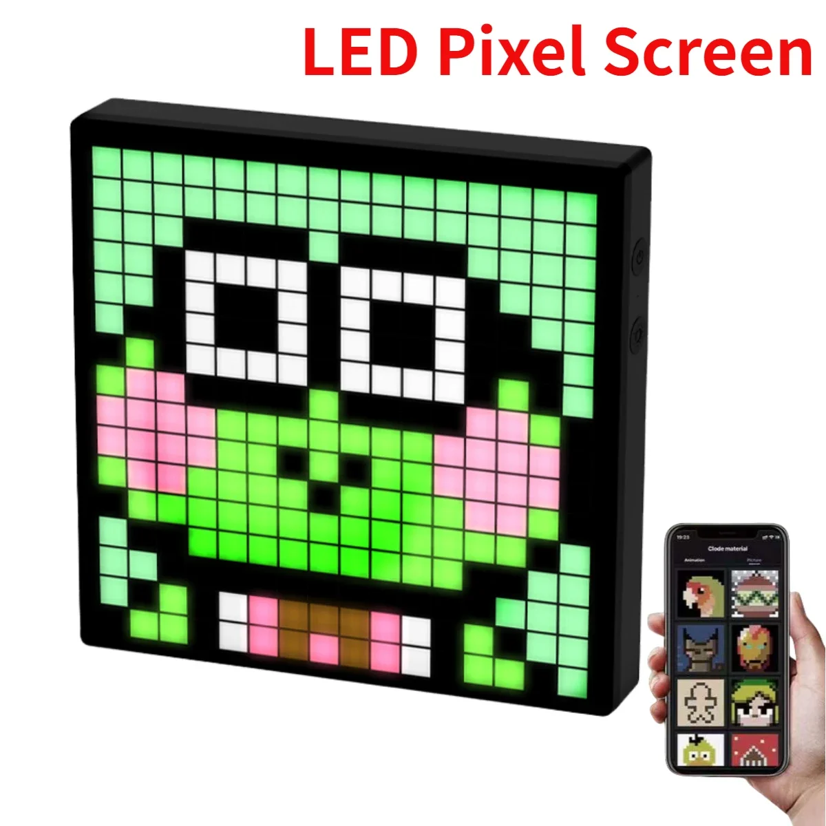 New USB 5V Smart Bluetooth Pixel Screen Digital with 16x16 Display APP Control Programmable Text Pattern for Home or Store Logo