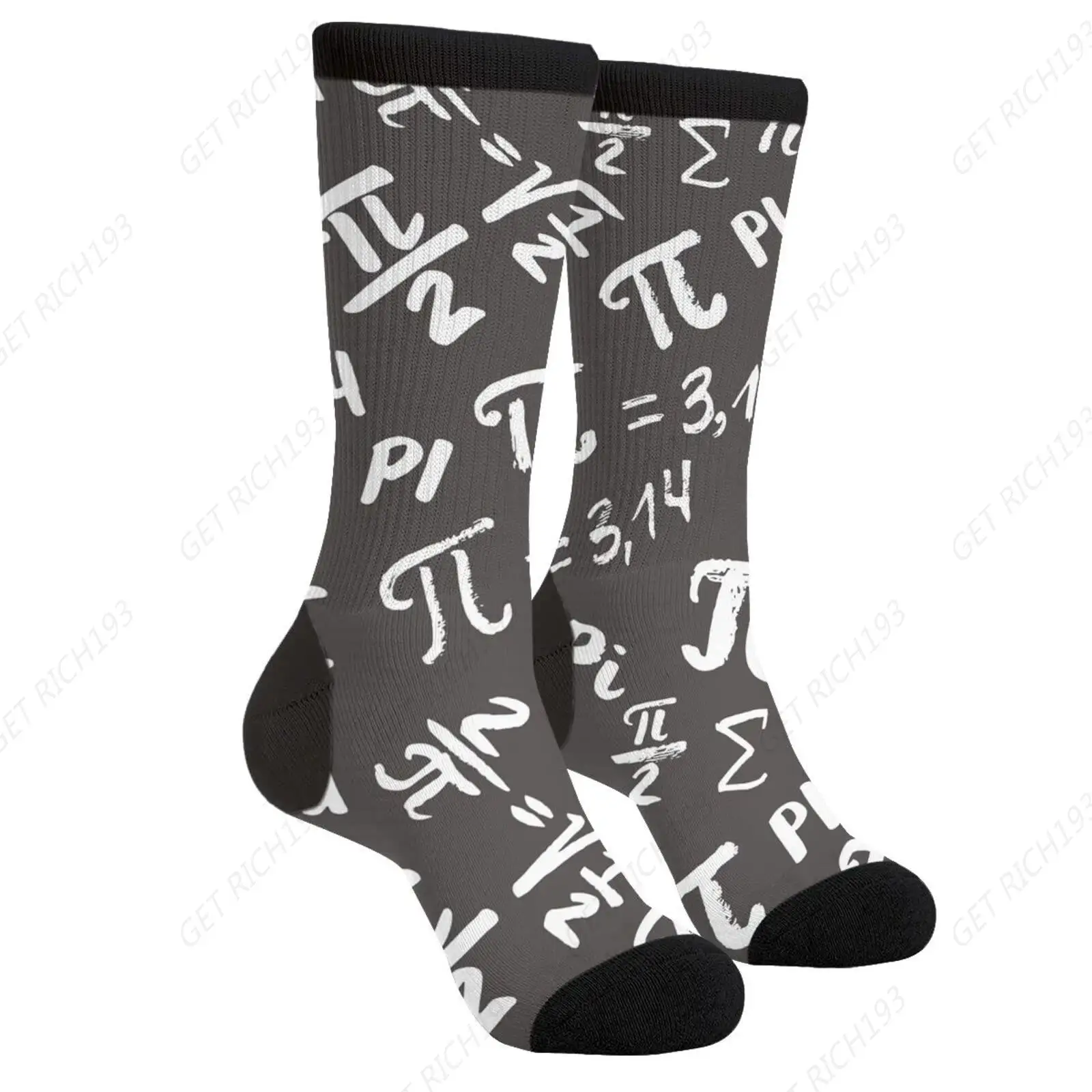 Math Symbols And Formulas Pi Symbol Science Casual Funny Funky Novelty Socks For Men Women