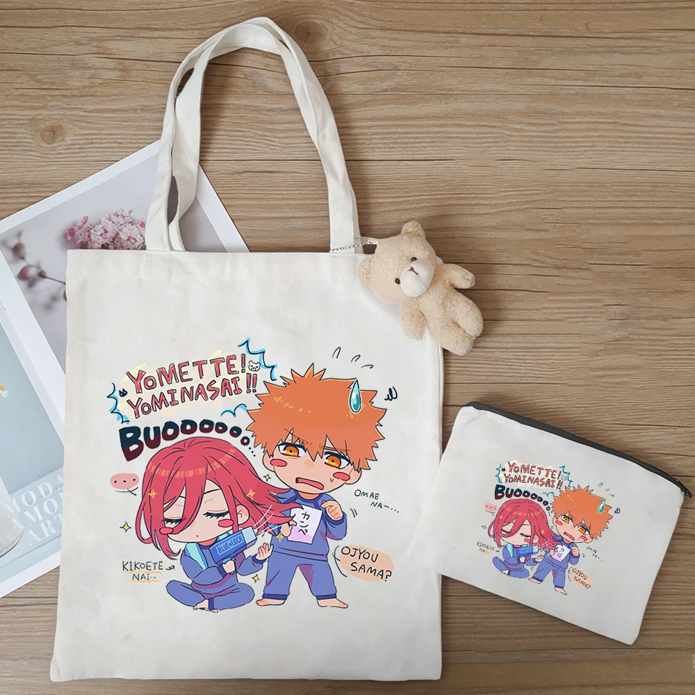 

Набор из 3-х сумок BLUE LOCK: Itoshi Sae, Isagi Yoichi, Rensuke Kunigami. Холщовые сумки с мультяшным принтом, студенческие сумки для покупок, большая вместимость.