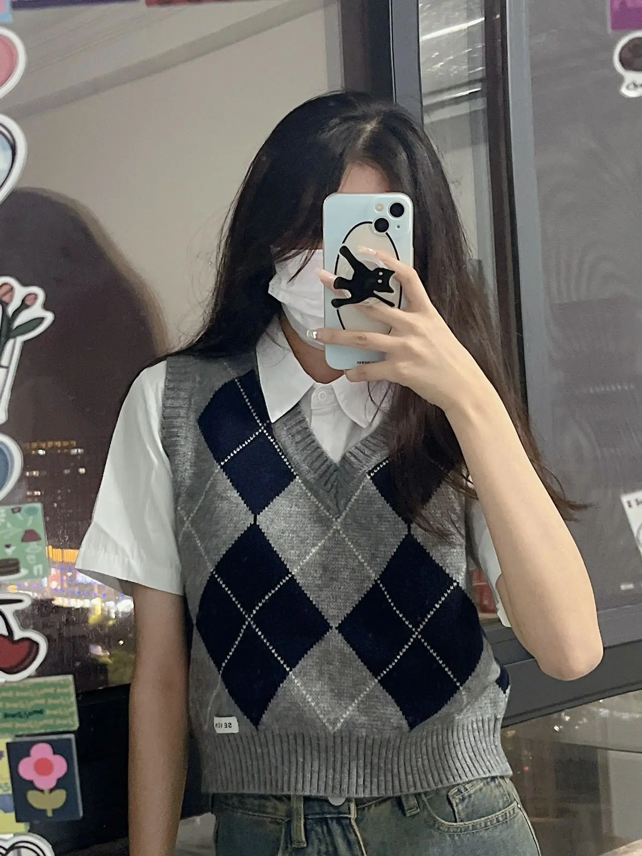 سترة نسائية متماسكة بدون أكمام، طبقة داخلية، ربيع 2025، مقاس صغير جديد، ستايل كوليج، كتف مكشوف، طول قصير، فتحة عنق على شكل V،...