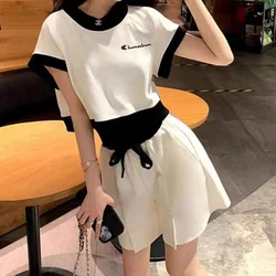 Short Sets for Women 2 Pieces Sleeve Korean Style Summer Fashion 2024 Outfit Trends Ensembles Vacation Outfits Full Woman Shorts