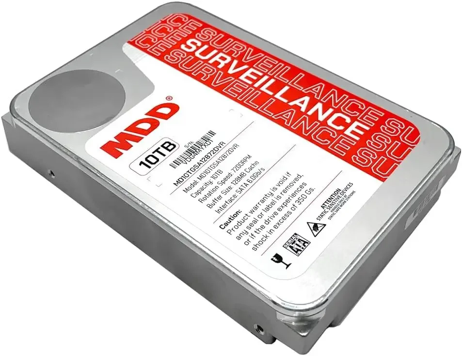 MDD (MDD10TSATA25672DVR) 10TB 7200RPM 256MB Cache SATA 6.0Gb/s 3.5-inch Internal Surveillance Hard Drive - 3 Years Warranty (Renewed)