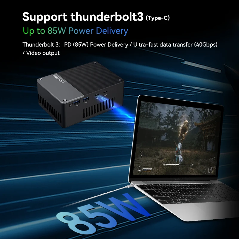 MOREFINE 2025 nouveau Mini Pc GPU G1 AI RTX 4080M Super carte graphique 12GB GDDR6 Thunderbolt3 TypeC ordinateur GPU externe