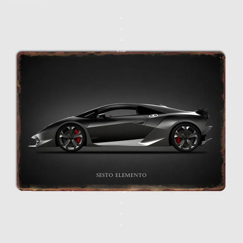 'Sixth Element' - is a two-seater V10 high-performance limited edition car Metal Poster Club Home Tin Sign Room Decor Wall Decor