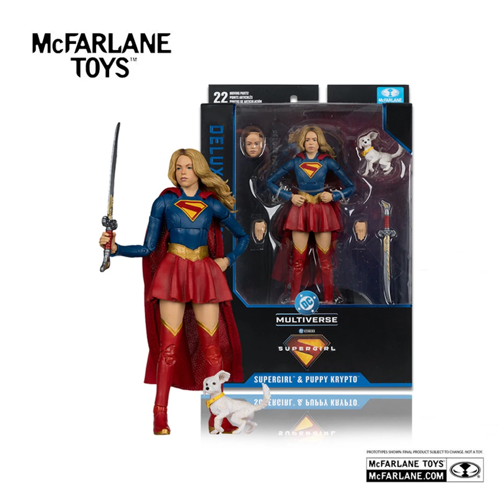 Boneco de Ação McFarlane Toys Supergirl e Baby Krypto Edição Deluxe Cinematográfica 7 polegadas - Modelo de Filme da Supergirl - Kit de Montagem