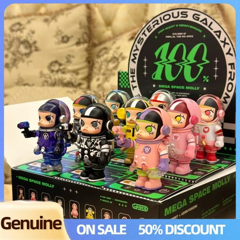 حقيقي POPMART ميجا سبيس مولي 100% V2 سلسلة 02-B صندوق أعمى لطيف عمل الشكل لعبة صندوق غامض سطح المكتب ديكور حلية الهدايا