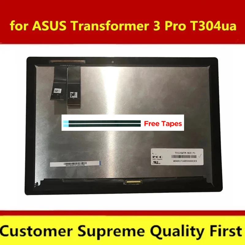 original  touch display matrix LCD screen for ASUS Transformer 3 Pro T304UA T304 T304U 12.6 inch tablet touch screen