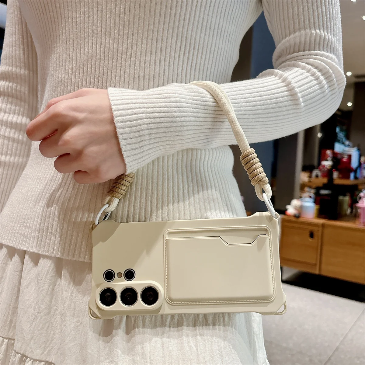 Handgelenkband Brieftasche Kartenhalter Handyhülle für Samsung Galaxy S26 S25 S24 Ultra S23 FE S22 Plus A17 A56 Silikon Schutzhülle – Detail 6