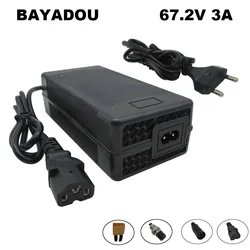 Cargador de batería de litio de 67,2 V y 3a, conector de 3 pines con ventilador, 16S, 60 V, 10Ah, 20Ah, T/PC/IEC