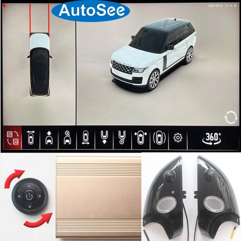 for Land Rover Discovery 4 5 car 360 degree camera bird eye 3D panoramic rear view mirror surround parking reverse 4K dash DVR