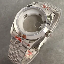 New Bliger Polished Bezel 31mm Women Watch Case Strap Fit For NH05 NH06 Movement Steel Bracelet