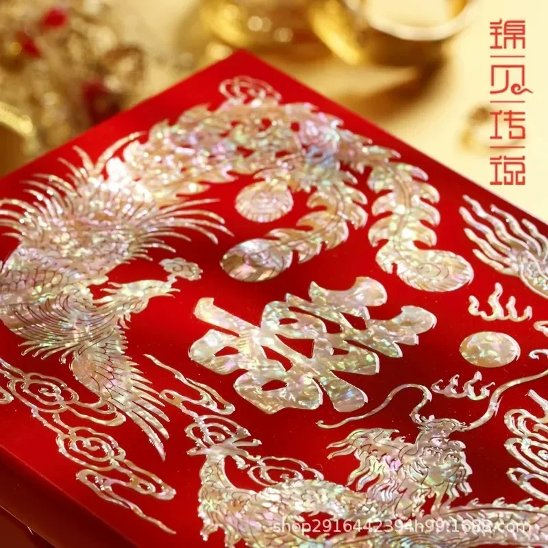 for Jinbei Legend Luodian Lacquer Jewelry Box Wooden Three Gold Dowry Storage High end Wedding Gift for Women Bride - view 4