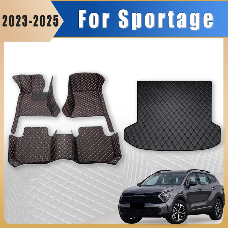 

Автомобильные коврики, ковры в багажник для Kia Sportage 2023 2025, подушечки для ног, автоаксессуары, товары для интерьера, чехлы, детали, водонепроницаемые