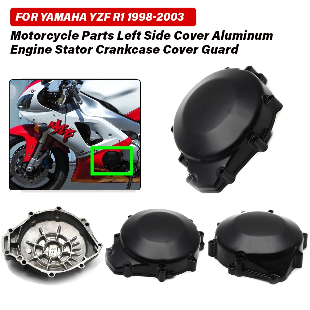 

Motorcycle Left Aluminum Crankcase Engine Stator Cover Fit For Yamaha YZF R1 1998-2003 YZF-R1 2000 2001 2002