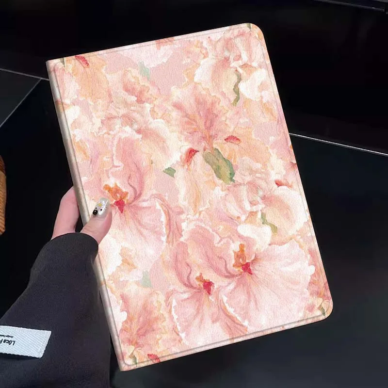 

Pink Iris Flower Pattern Gift Tablet Case For Huawei Honor MatePad MediaPad Air 5 6 7 11 V6 V7 V8 V9 X9 X8 T10 T10s C5e T5