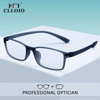 CLLOIO, gafas de lectura de estilo informal de negocios, gafas graduadas antirreflectantes TR90 con montura cuadrada para miopía, gafas progresivas