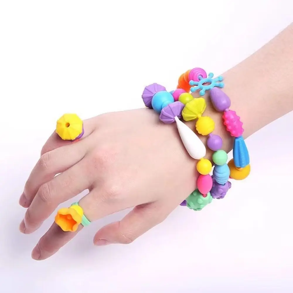 1 set Handmade Crafts Pop-Arty Beads DIY Bracelet Necklace Creative Pop Beads Cute Snap-Together Pop Beads Set Kids