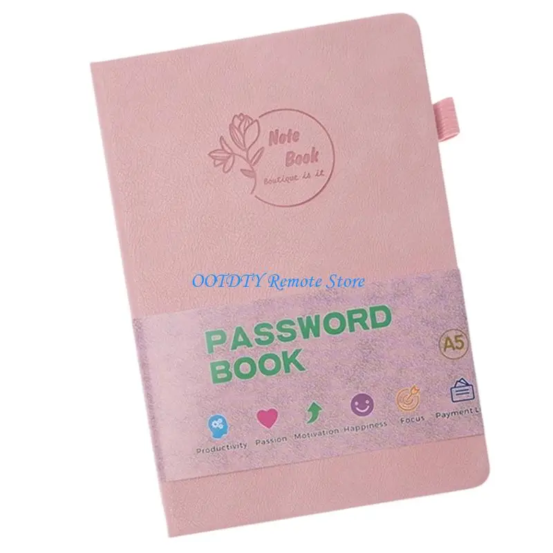 Waterproof Password Notebook with Elastic Band Portable Address Book for Confidential Notes Storage Contact Management