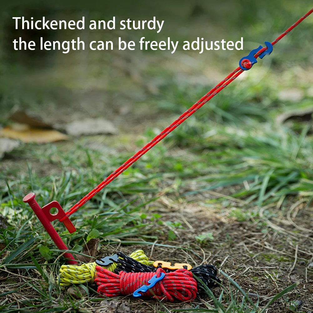 8 PCS 3mm Windproof Tent Rope Reflective Camping Rope Outdoor Tent Guy Ropes for Camping Hiking Canopy Shelter Outdoor Activity