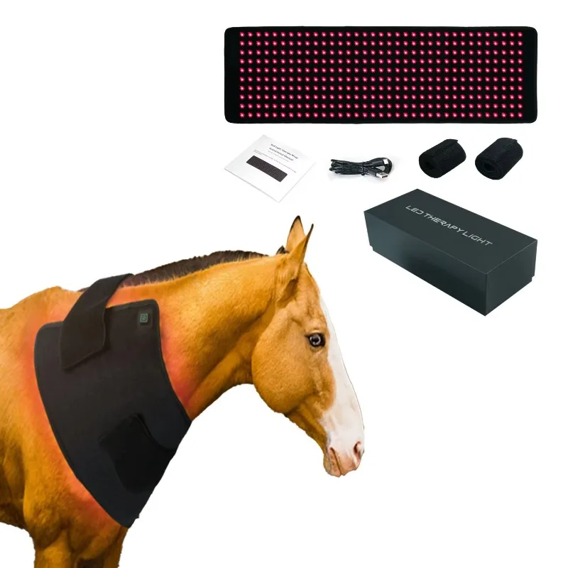 Leds Equine Chin Belly 660nm 850nm Horse Neck Red Light Therapy Near Infrared Belt Blanket Equine Treatment Device Animal Care