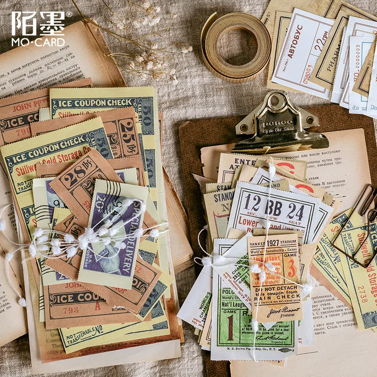 1set/1lot Memo Pads Material Paper Antique notes Vintage Junk Journal Scrapbooking Cards Retro Background Decoration Paper