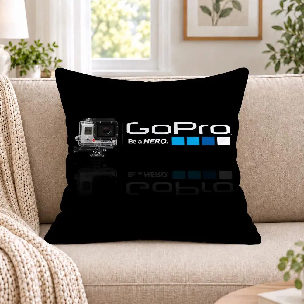 Gopros Hero Polyester Racing Car Cushion Cover Short Plush Double-Sided Printing Sofa Bedroom Pillow Case Aesthetic Home Decor