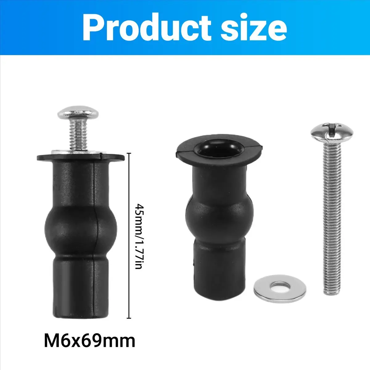 【CYBER MONDAY】Toilet Seat TOP FIX Seat Hinge Hole Fixings Well Nut Screw Rubber Back to Wall Pair