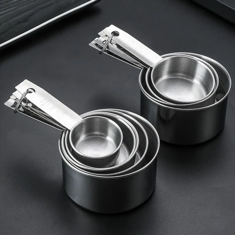 Food Grade Measuring Spoon Set with Scale Stainless Steel Baking Measuring Tool Multipurpose Measuring Ruler